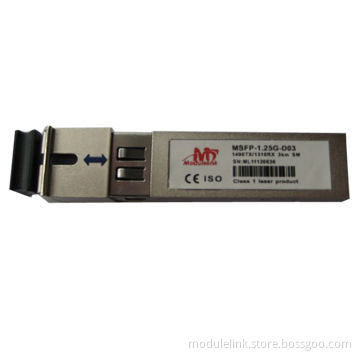 1.25Gbps SFP BIDI Transceiver, 3km Reach, 1550 TX/1310nm RX
